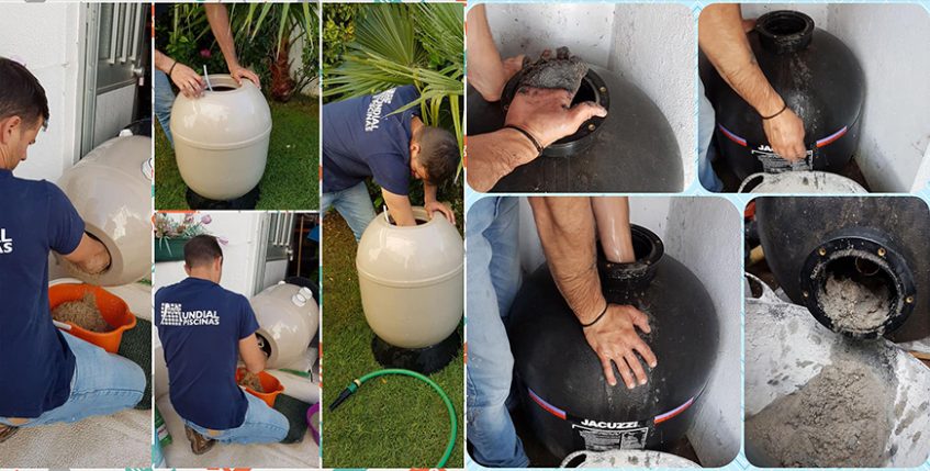 Substituição da areia do filtro